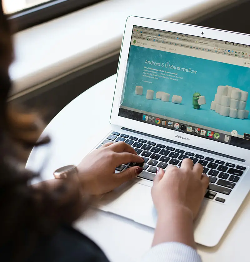 Missoula web designer working on a custom website project.