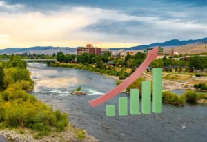 Missoula Montana downtown street with local small businesses and Google Maps search results highlighting local SEO opportunities